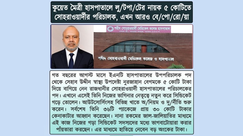 স্বাচিপ নেতা ডা. সেহাব উদ্দিন আরো বেপরোয়া লুটপাটের কবলে সোহর